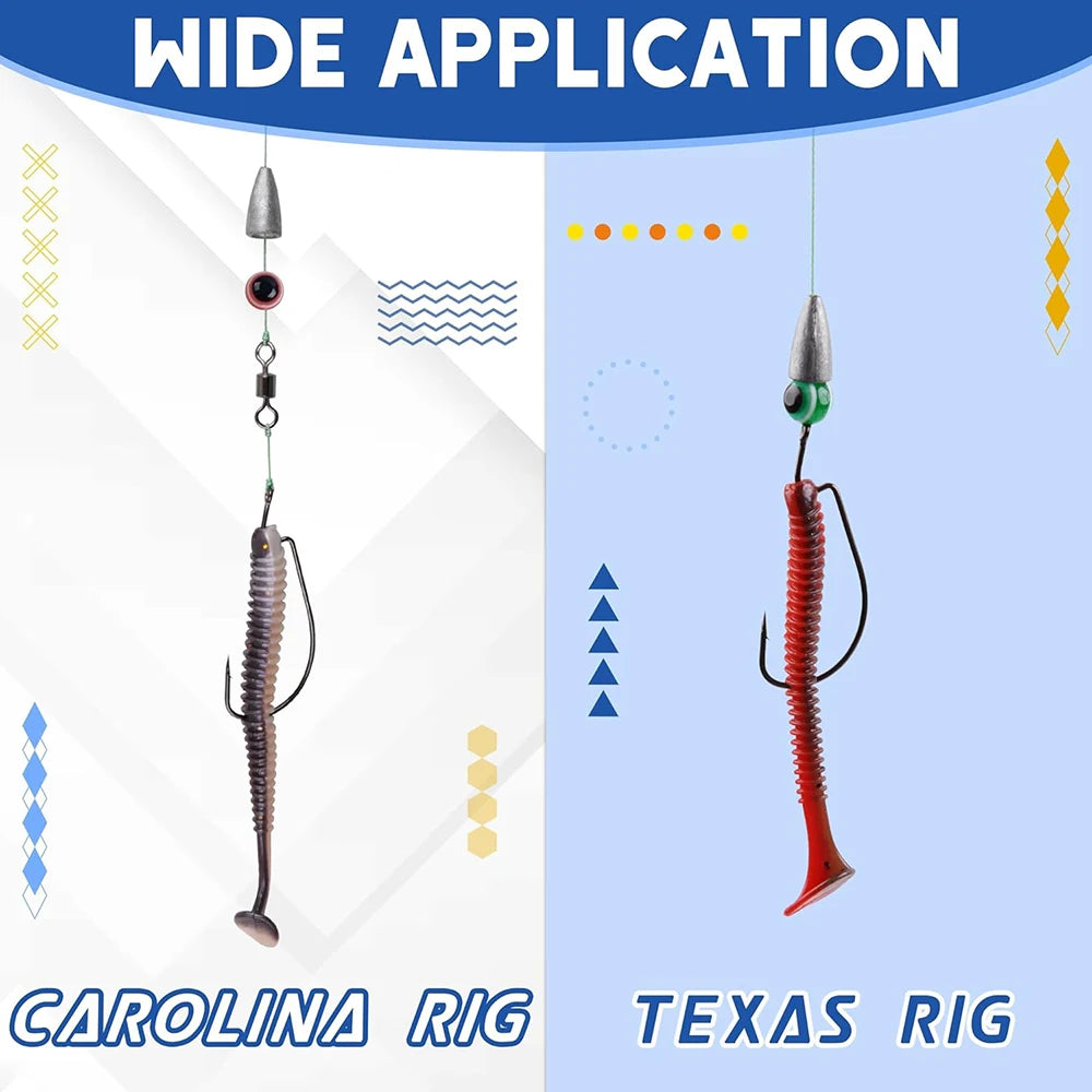 150Pcs Texas Rig Carolina Rig Kit