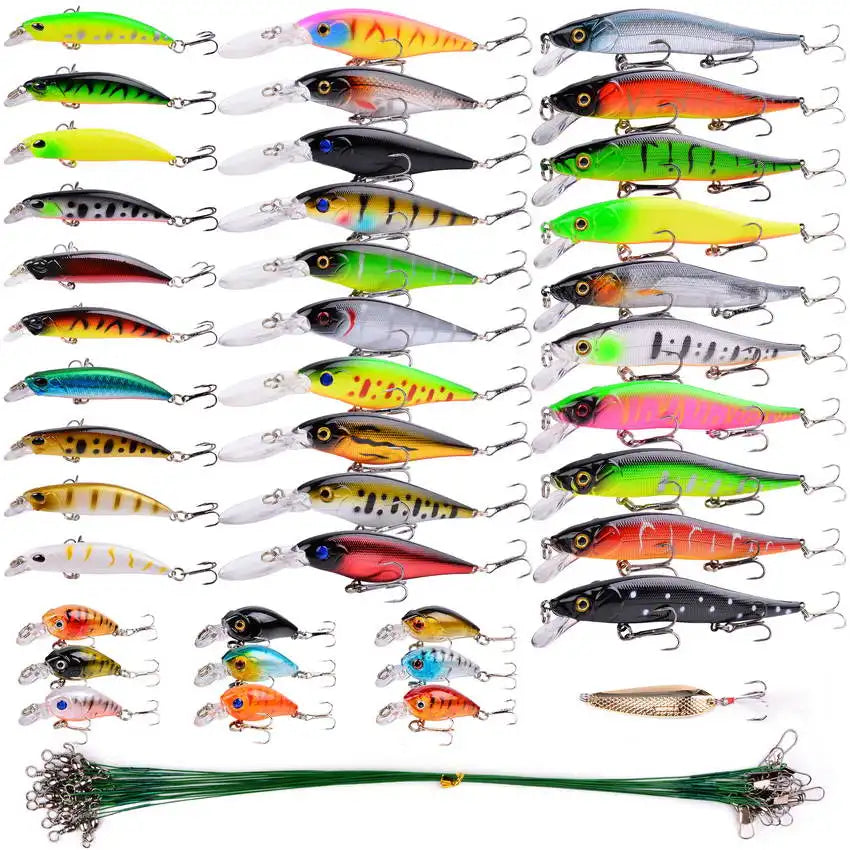 Mixed Fishing Lure Kit - Crankbait, Minnow, Popper & Bass Baits